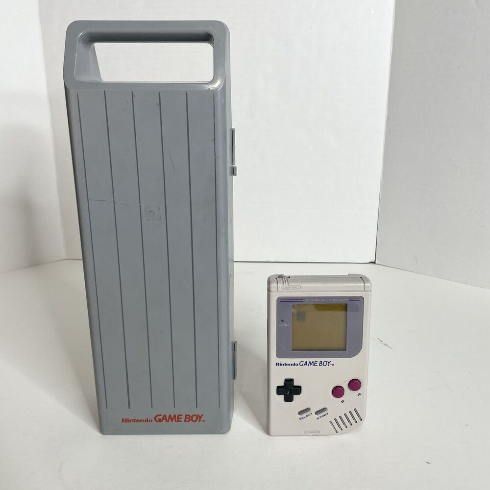Vintage Nintendo Gameboy Handheld System - Gray With Hard Plastic Case 1989 Rare